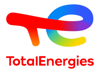 Color logo of energy company Total Energies with text T and E
