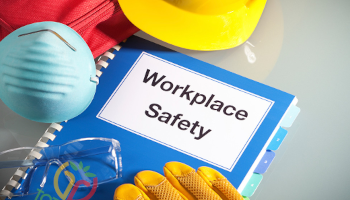 personal protective gear for workmen with a file titled Workplace Safety